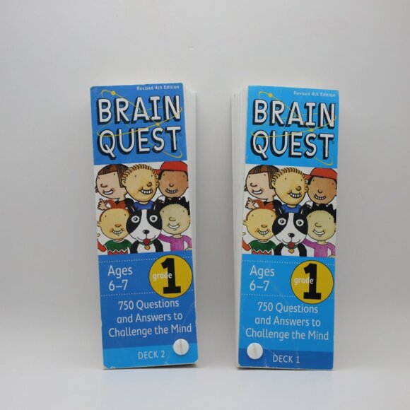 Brain Quest 1st Grade Deck 1 & 2 - 4th Edition - Ages 6-7 - Picture 1 of 5